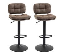HOMCOM Set 2 Sgabelli Bar Moderni e Girevoli 41.5x45x85-107cm, Nero