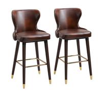 HOMCOM Set 2 Sgabelli da Bar Alti Industriale con Schienale 52x53x101cm