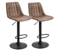 HOMCOM Set 2 Sgabelli da Bar in Stile Industriale Marrone