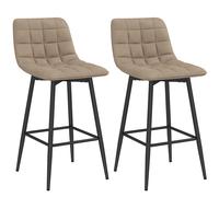HOMCOM Set 2 Sgabelli da Cucina Stile Nordico in Tessuto Effetto Velluto Nero
