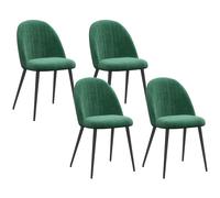 HOMCOM Set 4 Sedie Imbottite e Moderne in Tessuto Effetto Velluto Verde