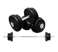 HOMCOM Set Bilanciere e Dischi 65kg con 2 Manubri Pesi con 14 Dischi