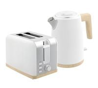 HOMCOM Set Bollitore e Tostapane 2200W 1.7L 2 Fette Bianco
