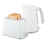 HOMCOM Set Bollitore Elettrico 1.7L 2200W e Tostapane Doppio 7 Livelli Bianco