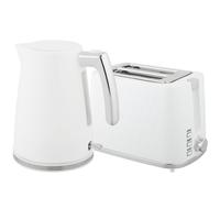 HOMCOM Set Bollitore Elettrico 2200W 1.7L e Tostapane Doppio 7 Livelli Bianco