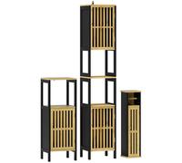 HOMCOM Set con Mobile Porta Carta Igienica, Mobiletto Basso e Colonna Bagno