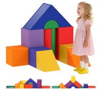 HOMCOM Set di Costruzioni Morbide per Bambini da 1-3 Anni con 11 Forme, in PU e EPE, Colori Vari Aosom Italy