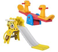 HOMCOM Set da Gioco da Interno per Bambini con Scivolo e Altalena a Bilico