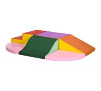 HOMCOM Set da Gioco per Bambini 1-3 Anni da 6 Costruzioni, Gioco per Bambini con Blocchi Morbide in PU ed EPE, Rosa, Arancione, Rosso, Viola