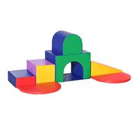 HOMCOM Set da Gioco per Bambini 1-3 Anni da 7 Blocchi Multicolore in PU e EPE, 170x130x40 cm Aosom Italy