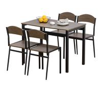 HOMCOM Set da Pranzo 5 Pezzi 1 Tavolo Rettangolare e 4 Sedie in MDF e Acciaio