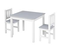 Homcom - Set da tavolo e 2 sedie per bambini, 3 pezzi, multiuso, per interni, arti e mestieri, per studio, riposo, spuntino, facile da montare, colore: grigio