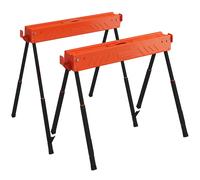HOMCOM Set di 2 Cavalletti da Lavoro Pieghevoli 500 kg Arancione e Nero