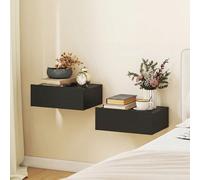 HOMCOM Set di 2 Comodini Camera da Letto Sospesi con Cassetto, Coppia di Comodini Moderno in Legno, Tavolini per Divano, Soggiorno, Salotto e Camera, 40x30x15 cm Massimizza il tuo spazio con questo se