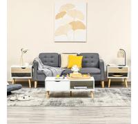 HOMCOM Set di 2 comodini con 1 cassetto e ripiano 50x39x51 cm