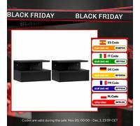 Homcom Set di 2 comodini galleggianti con 1 cassetto e ripiano 35X32X22,5 cm