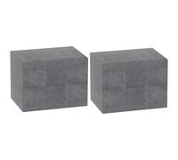 HOMCOM Set di 2 Comodini Sospesi con 2 Cassetti 40x29x30 cm Grigio Cemento
