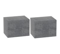 HOMCOM Set di 2 Comodini Sospesi con 2 Cassetti 40x29x30 cm Grigio Cemento