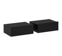 HOMCOM Set di 2 Comodini Sospesi Moderni con Cassetto in Legno, 40x30x15cm, Nero Aosom Italy