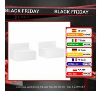 Homcom Set di 2 comodini sospesi per camera da letto con cassetto 43X36,5X30,5 cm Bianco