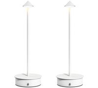Homcom Set di 2 lampade da tavolo ricaricabili tramite USB, lampade da comodino dimmerabili con controllo touch, 3000K/4500K/6000K, luce a led inclusa, per camera da letto, soggiorno o ufficio, bianco