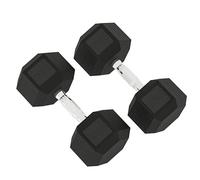 HOMCOM Set di 2 manubri con manico zigrinato, set di manubri in ghisa, 2 x 20 kg, manubri corti per uomini e donne, set per casa, palestra, allenamento con i pesi