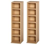 Homcom - Set di 2 mensole per CD multimediali, con ripiani regolabili e ripiani regolabili, libreria, organizer per casa, ufficio, colore legno naturale