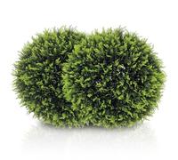HOMCOM Set di 2 Piante Artificiali a Sfera di Cedro, Piante Finte Anti-UV per Casa e Giardino, Ø45 cm, Verde
