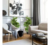 HOMCOM Set di 2 piante artificiali Decorative 110x15 cm verde