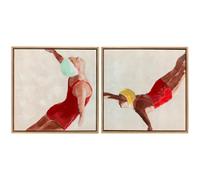 HOMCOM Set di 2 Quadri su Tela Wall Art Moderna Stampa Artistica 40x40 cm