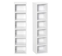 HOMCOM Set di 2 scaffali a colonna, mobile portaoggetti CD-DVD 6 + 6 scomparti dim. 21L x 19l x 88H cm Max. Capacità CD B