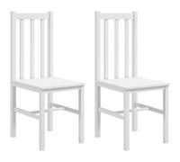 HOMCOM Set di 2 sedie da pranzo in legno di pino, sedie da cucina con schienale alto, per sala da pranzo, soggiorno, bianco