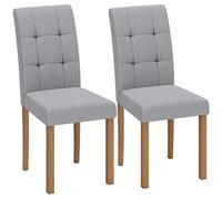 HOMCOM Set di 2 sedie da pranzo moderne Grigio chiaro & Naturale