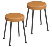 HOMCOM Set di 2 sedie da pranzo rotonde impilabili Marrone & Nero
