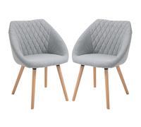 HOMCOM Set di 2 Sedie Moderne con Seduta Schienale braccioli ergonomici da Pranzo Design Scandinavo - Gambe affusolate in legno, Grigio Aosom Italy