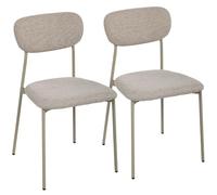 HOMCOM Set di 2 Sedie Sala da Pranzo Impilabili Cucina Marrone Chiaro