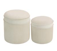 HOMCOM Set di 2 sgabelli contenitore 36 x 36 x 41,5 cm Bianco crema Aosom Italy
