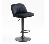 HOMCOM Set di 2 sgabelli da cucina alti imbottiti in velluto Sgabelli da bar con sedile girevole ad altezza regolabile e poggiapiedi Portata 120 kg 43x45x81-101 cm Grigio
