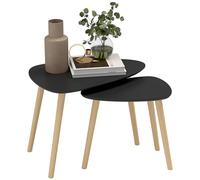 HOMCOM Set di 2 tavolini annidati, legno nero