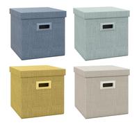 HOMCOM Set 4 Organizer per Armadi Colorati con Coperchio e Pieghevoli 30x30x29cm