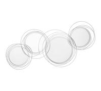 HOMCOM Set di 4 specchi per decorazione da parete, decorazione da parete con 4 specchi rotondi, decorazione del soggiorno, specchio da parete, specchio da corridoio, opera d'arte da parete per