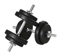 HOMCOM Set di Manubri da Palestra da 20 kg (4x2.5 kg, 4x1.5 kg), Manubri Palestra in Acciaio e Sabbia con Impugnatura Antiscivolo, per Allenamento Fitness Casa, 45x20.5x20.5 cm, Nero