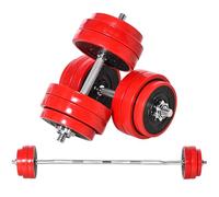 HOMCOM HOMCOM Set Bilanciere e Manubri Pesi da 30kg Dischi Rivestiti in PP Antigraffio | Homcom 30