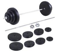 HOMCOM Set di Manubri Regolabile, Set Bilanciere e Dischi 70kg, 8 Dischi Pesi Rivestiti in Plastica e Barra in Metallo, 170x40.5x40.5cm, Nero