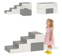 HOMCOM Set di mattoncini da costruzione gommapiuma, per bambini 1-3 anni, in ecopelle EPE