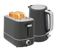 HOMCOM Set di tostapane per bollitore elettrico, 2200 W, 1,7 l, 2 fette, 6 livelli di doratura, riscaldamento e scongelamento, set per la colazione con filtro anticalcare e scomparto per briciole