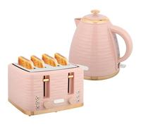 HOMCOM Set di tostapane per la colazione con bollitore elettrico da 1,7 l, 4 fette tostapane, 2200 W, 7 livelli di doratura, scongelamento, riscaldamento e scomparto per briciole, termostato lonter