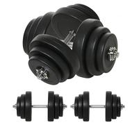 HOMCOM Set Manubri Palestra da 40 kg con 2 Aste in Acciaio e 12 Pesi Nero