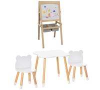 HOMCOM Set Multiplo con Set Tavolo e Sedie per Bambini e Lavagna 3 in 1