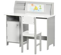 HOMCOM Set per Bambini 5 Anni con Banco Scuola con Sedia e Lavagna